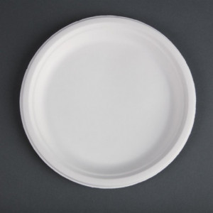 Compostable Bagasse Plates 26 cm - Pack of 50 - Fiesta Green - Fourniresto