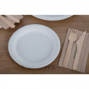 Compostable Bagasse Plates 17.9cm - Pack of 50 - Fiesta Green - Fourniresto