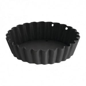 Non-stick Fluted Tartlet Mould with Removable Bottom 10 cm - Set of 3 - Vogue - Fourniresto