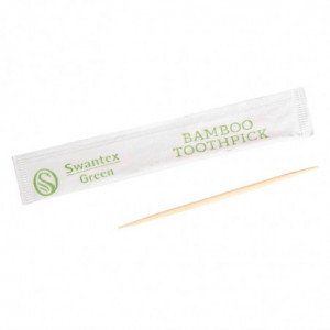 Cotonetes de Bambu Biodegradáveis Embalados Individualmente Swantex - Pacote de 1000 - FourniResto - Fourniresto