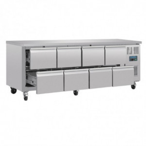 Refrigerated Table GN 1/1 Ventilated 8 Drawers Series U 616L - Polar - Fourniresto