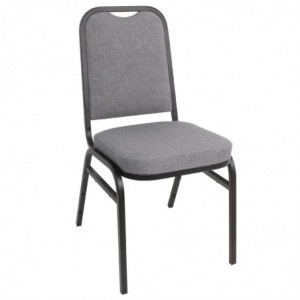 Banquet Chair with Square Back and Grey Fabric - Set of 4 - Bolero - Fourniresto
