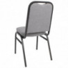 Cadeira de Banquete com Encosto Quadrado e Tecido Cinza - Conjunto de 4 - Bolero - Fourniresto