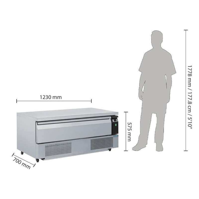 Base Dupla de Refrigeração com 1 Gaveta Série U 3x GN 1/1 - Polar - Fourniresto