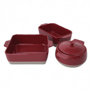 Tabuleiro de Assar Retangular Vermelho e Bege 4,2L - Olympia - Fourniresto