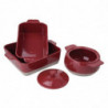 Tabuleiro de Assar Retangular Vermelho e Bege 4,2L - Olympia - Fourniresto