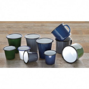 Large Enamel-Coated Steel Soup Mug 670ml - Set of 6 - Olympia - Fourniresto