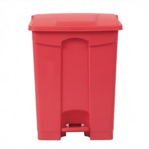 Caixote do lixo de cozinha com pedal vermelho 65L - Jantex - Fourniresto