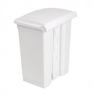 White 65L Pedal Kitchen Bin - Jantex - Fourniresto