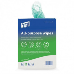 Multi-Purpose Antibacterial Green Wipes 200 Wipes - FourniResto - Fourniresto