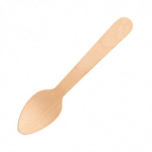 Small Wooden Spoons 110mm - Pack of 100 - Fiesta Green - Fourniresto