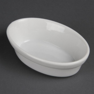 White Oval Gratin Dishes 161 x 116mm - Set of 6 - Olympia - Fourniresto