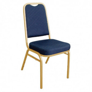 Cadeiras de banquete com encosto quadrado azul - Conjunto de 4 - Bolero - Fourniresto