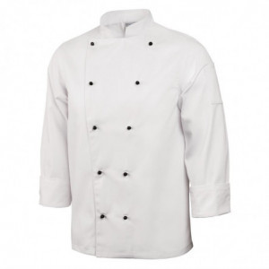 Casaco de Cozinha Unissexo Chicago de Mangas Compridas Branco Tamanho M - Whites Chefs Clothing - Fourniresto