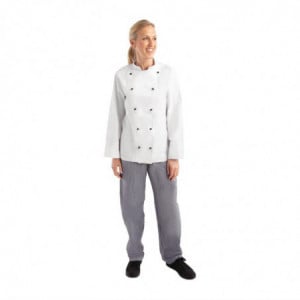 Casaco de Cozinha Unissexo Chicago de Mangas Compridas Branco Tamanho S - Whites Chefs Clothing - Fourniresto