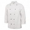 Casaco de Cozinha Unissexo Chicago de Mangas Compridas Branco Tamanho S - Whites Chefs Clothing - Fourniresto