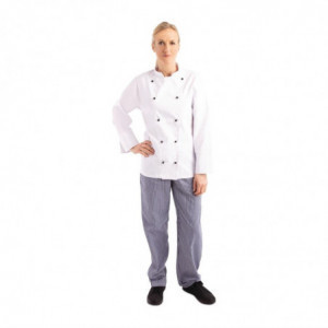 Unisex Chicago Long Sleeve White Kitchen Jacket Size Xs - Whites Chefs Clothing - Fourniresto