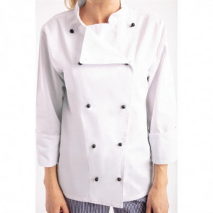 Unisex Chicago Long Sleeve White Kitchen Jacket Size Xs - Whites Chefs Clothing - Fourniresto