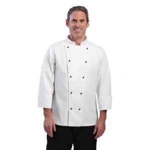 Unisex Chicago Long Sleeve White Chef Jacket Size XXL - Whites Chefs Clothing - Fourniresto