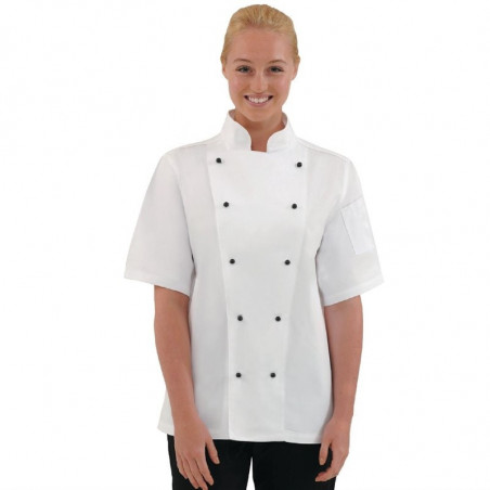 Unisex Short Sleeve Chicago White Kitchen Jacket Size XL - Whites Chefs Clothing - Fourniresto