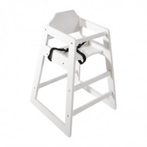 High chair in white wood - Bolero - Fourniresto
