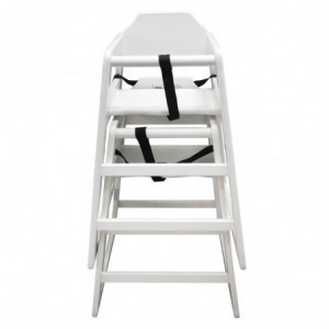 High chair in white wood - Bolero - Fourniresto