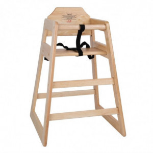 Cadeira alta de madeira com acabamento natural - Bolero - Fourniresto