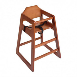 Cadeira alta de madeira com acabamento em madeira escura - Bolero - Fourniresto