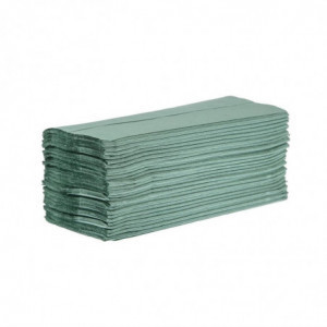 Hand Towel 1 Fold Z-Fold Green - Pack of 12 - Jantex