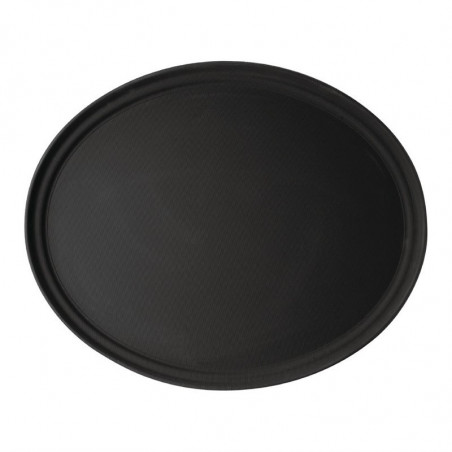 Tabuleiro de Serviço Oval em Fibra de Vidro Antiderrapante Camtread Preto - Cambro - Fourniresto