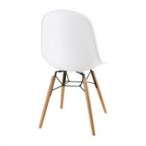 Cadeira moldada em PP com estrutura metálica branca Arlo - Conjunto de 2 - Bolero - Fourniresto