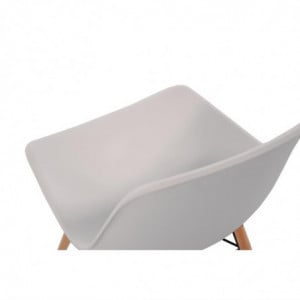 Molded PP Chair with White Arlo Metal Structure - Set of 2 - Bolero - Fourniresto