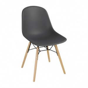 Cadeira moldada em PP com estrutura metálica cinza Arlo - Conjunto de 2 - Bolero - Fourniresto