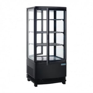 Vitrine Refrigerada Preta Com Portas Curvas 86 L - Polar