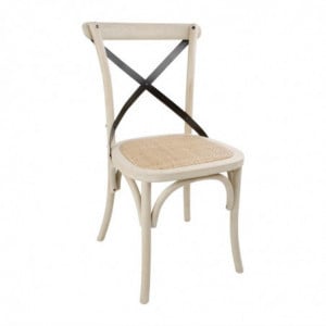 Oak Sand Chair with Crossed Backrest - Set of 2 - Bolero - Fourniresto