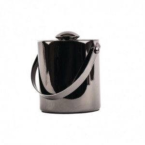Titanium Grey Double-Walled Ice Bucket with Lid 1 L - Olympia - Fourniresto
