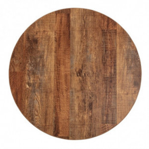 Tampo de mesa redondo com efeito de madeira envelhecida - 600mm - Bolero