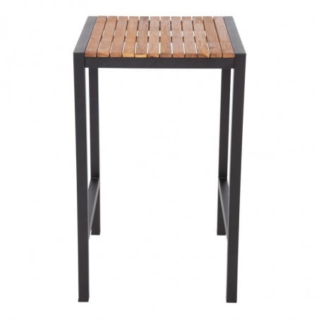 Square Steel and Acacia High Table 60 cm - Bolero