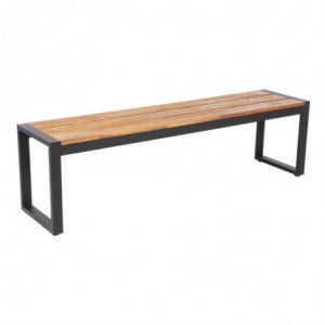 Industrial Steel and Acacia Benches 160 cm - Set of 2 - Bolero - Fourniresto