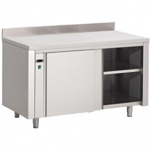 Stainless Steel Warming Cabinet With Backsplash - W 1400 x D 700mm - Gastro M