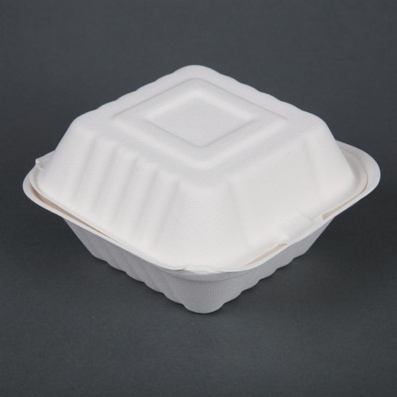 Compostable Hamburger Boxes - L 153mm - Pack of 500 - Fiesta Green