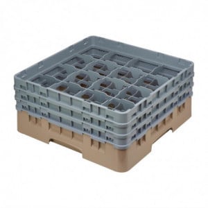 Suporte para copos de 16 compartimentos Camrack bege - L 500 x P 500mm - Cambro