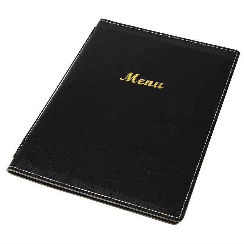 Protège-Menu En Simili Cuir A5 Noir - Olympia - Fourniresto