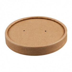 Tampas para Tigelas de Sopa Kraft Micro-ondas Recicláveis 225ml e 350ml - Lote de 500 - Colpac