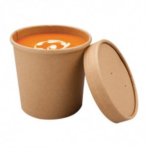 Tigelas de Sopa Kraft Micro-ondas Recicláveis 350ml - Lote de 500 - Colpac