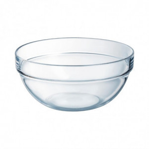 Stackable tempered glass salad bowls - Ø200mm - Set of 6 - Arcoroc - Fourniresto