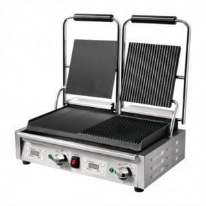 Grelha de Contato Dupla Lisa à Esquerda e Estriada à Direita - Buffalo