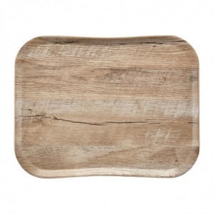 Polyester Century natural light oak wood effect tray - 330 x 430mm - Cambro - Fourniresto