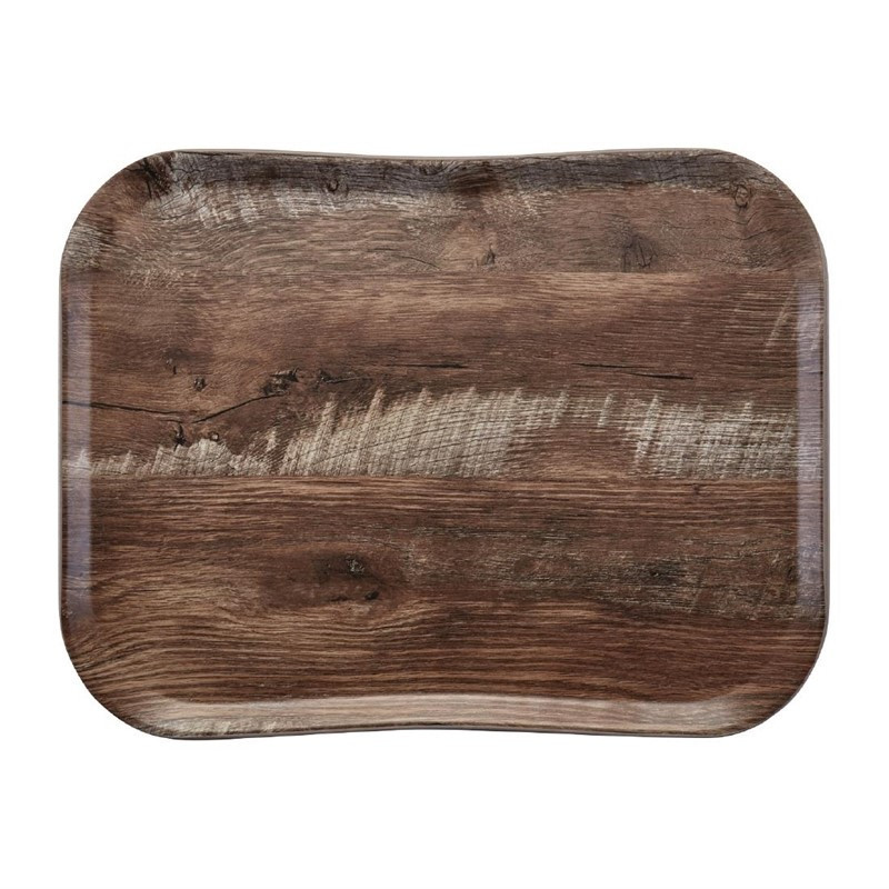 Polyester Century dark oak wood effect tray - 360 x 460mm - Cambro - Fourniresto