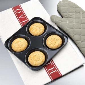 Non-stick Tray with 4 Round Molds - W 235 x D 235mm - Vogue